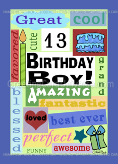 printable birthday cards 13 year old boy