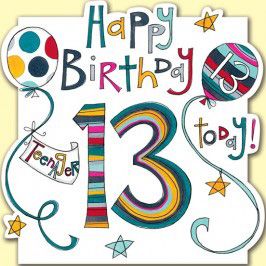 printable birthday cards 13 year old boy