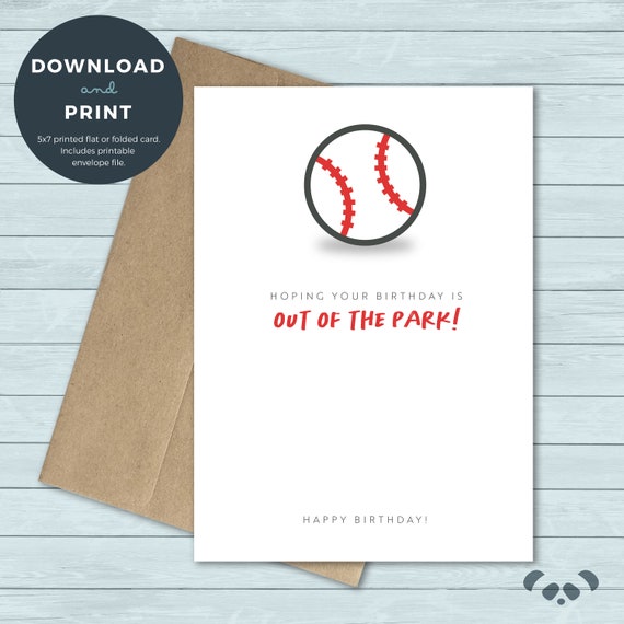 Printable Birthday Card Baseball, Ball, Sport, Game Birthday Card ...