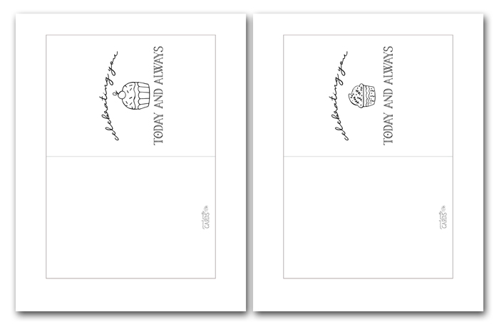 printable birthday cards black and white
