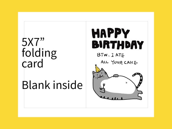 printable birthday cards cats