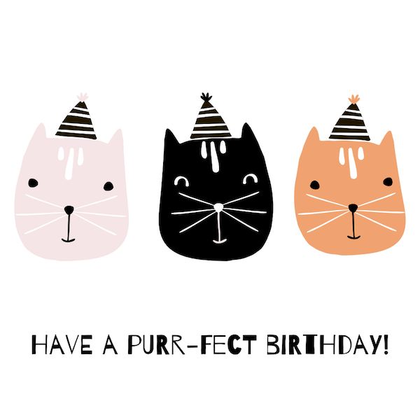 printable birthday cards cats