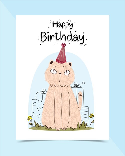 printable birthday cards cats