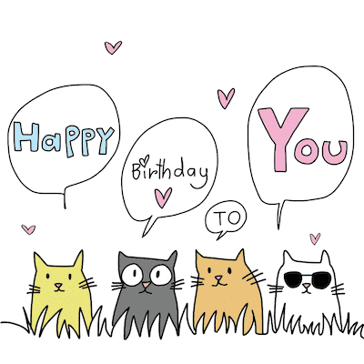 printable birthday cards cats