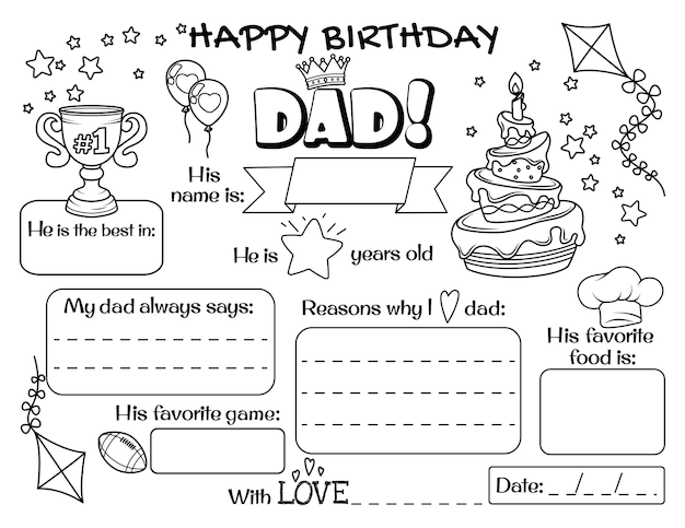 premium-vector-happy-birthday-dad-fill-in-the-sheet-mom-birthday-worksheets-library for Free Printable Birthday Cards For Dad From Daughter Premium Vector | Happy birthday Dad Fill in the sheet mom birthday ... - Worksheets Library for Free Printable Birthday Cards For Dad From Daughter