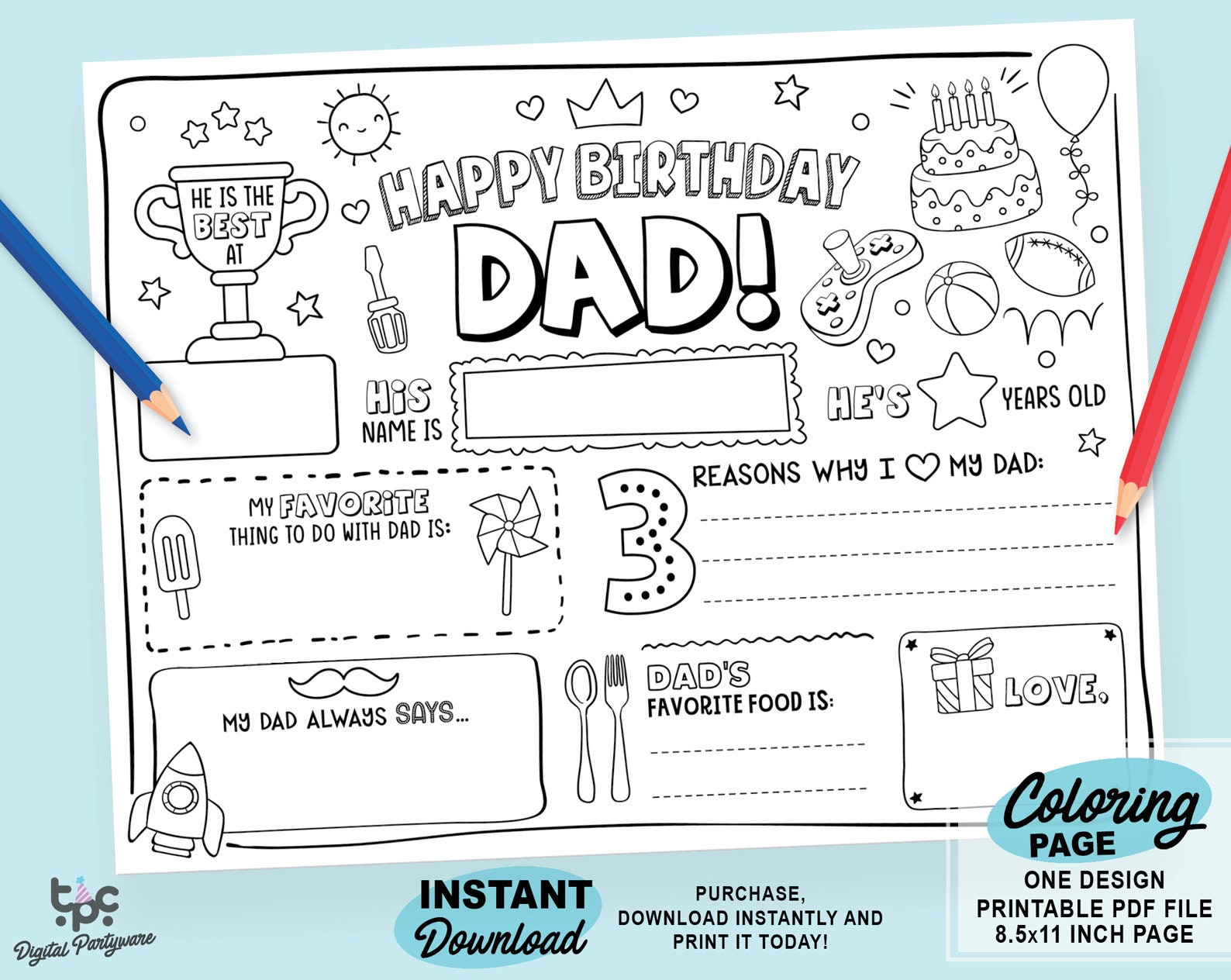 printable birthday cards dad