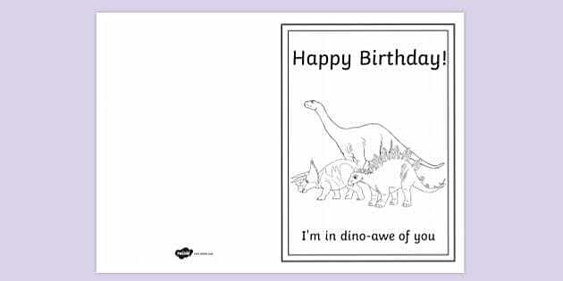 printable birthday cards dinosaur free