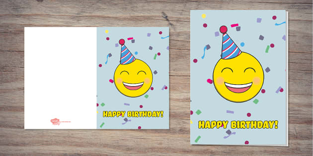 printable birthday cards emoji