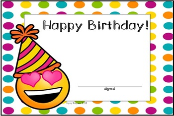 printable birthday cards emoji