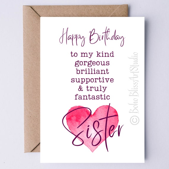 Free printable birthday cards for a sister Download Free printable