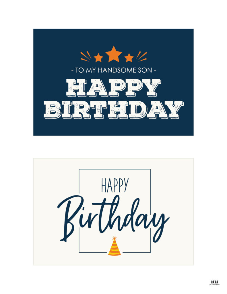 printable birthday cards for a son