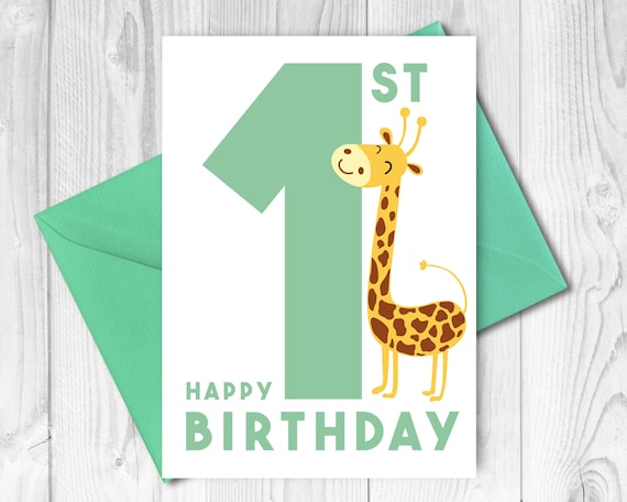 printable birthday cards for one year old