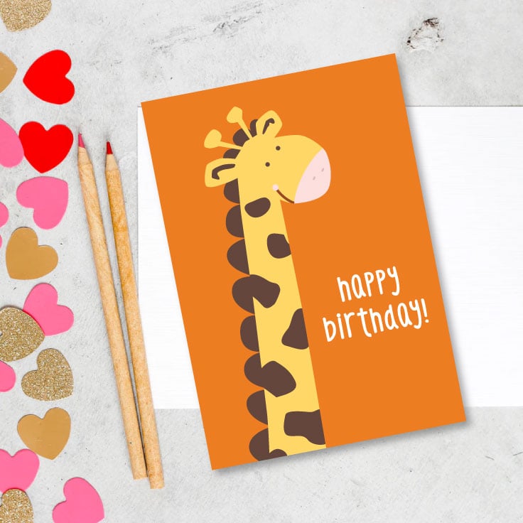 printable birthday cards giraffe