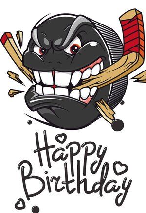 printable birthday cards hockey