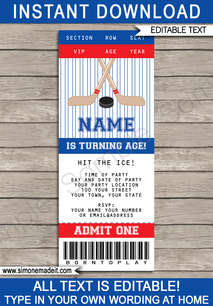 printable birthday cards hockey