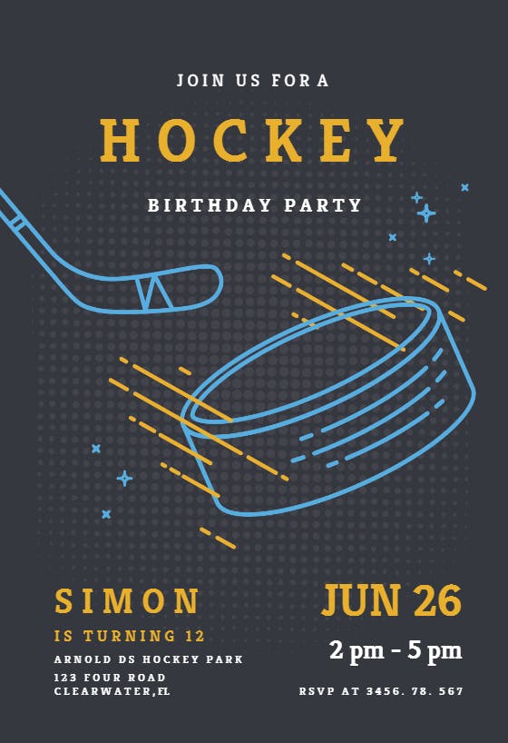 printable birthday cards hockey
