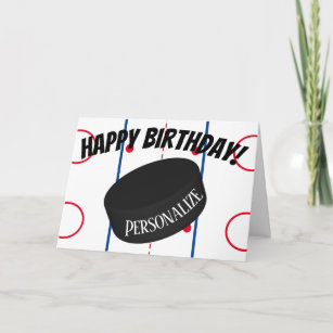 printable birthday cards hockey