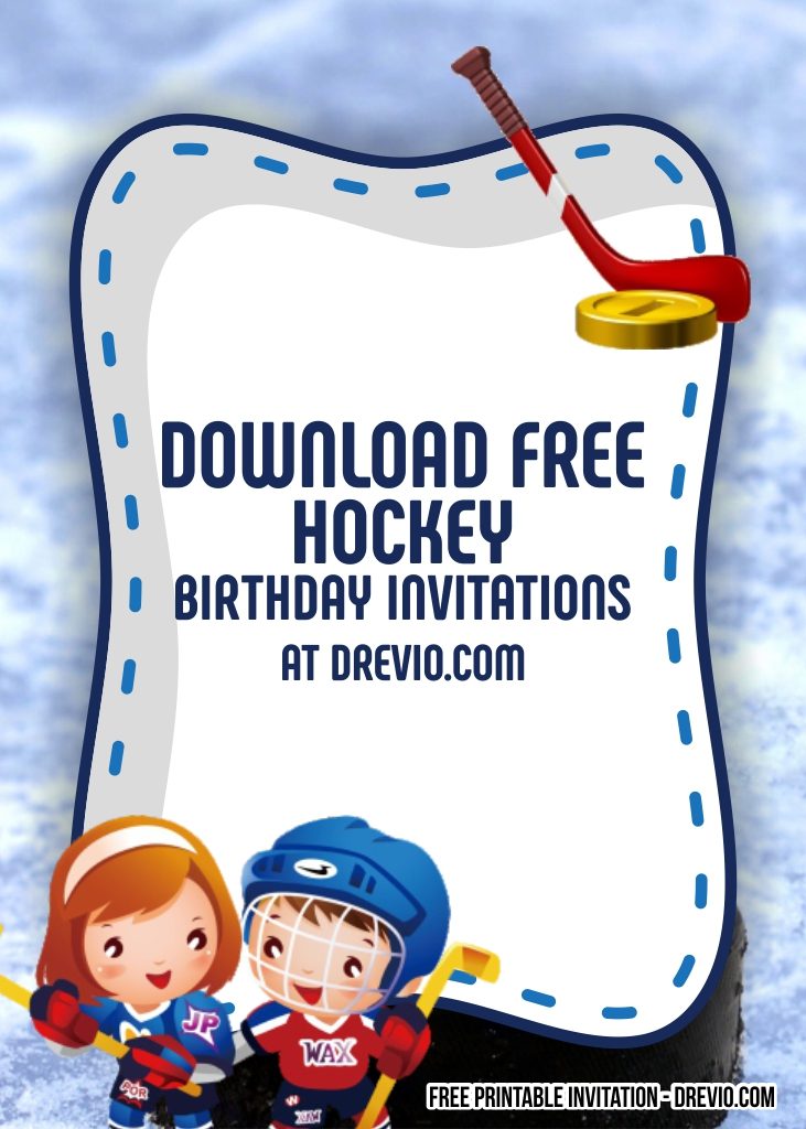 FREE Printable Hockey Invitation Templates - Download Hundreds ...