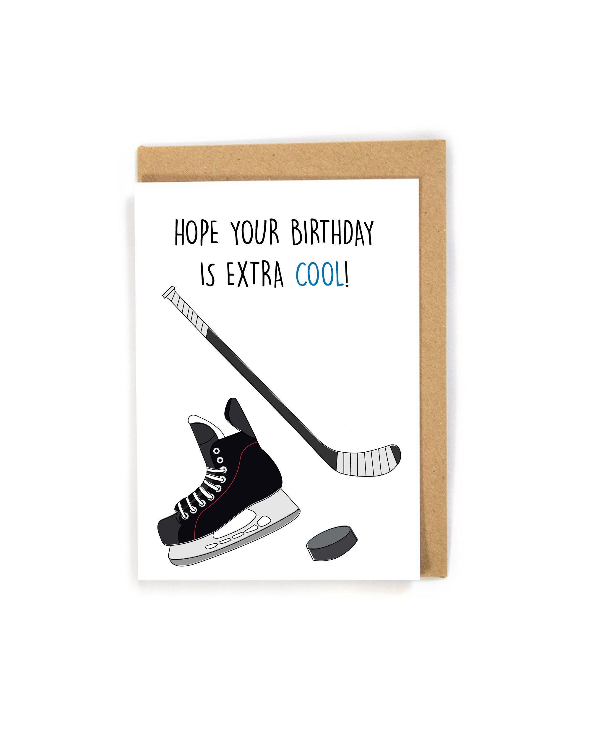 printable birthday cards hockey