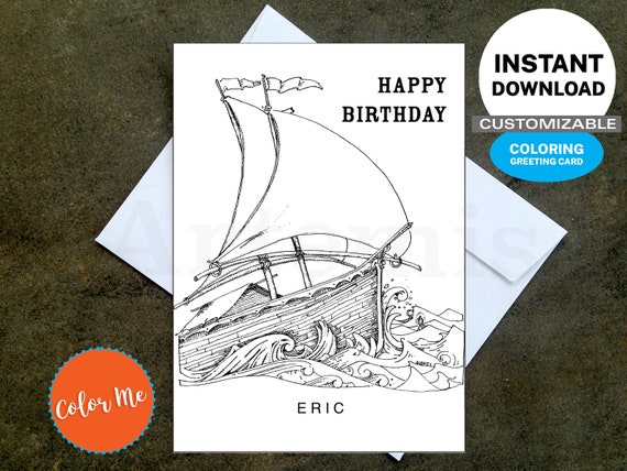 Printable Sailing Birthday Card Make Your Own Cards at Home ...