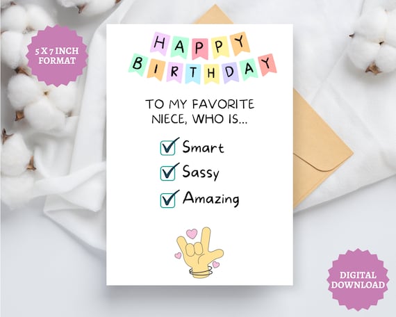 printable birthday cards niece