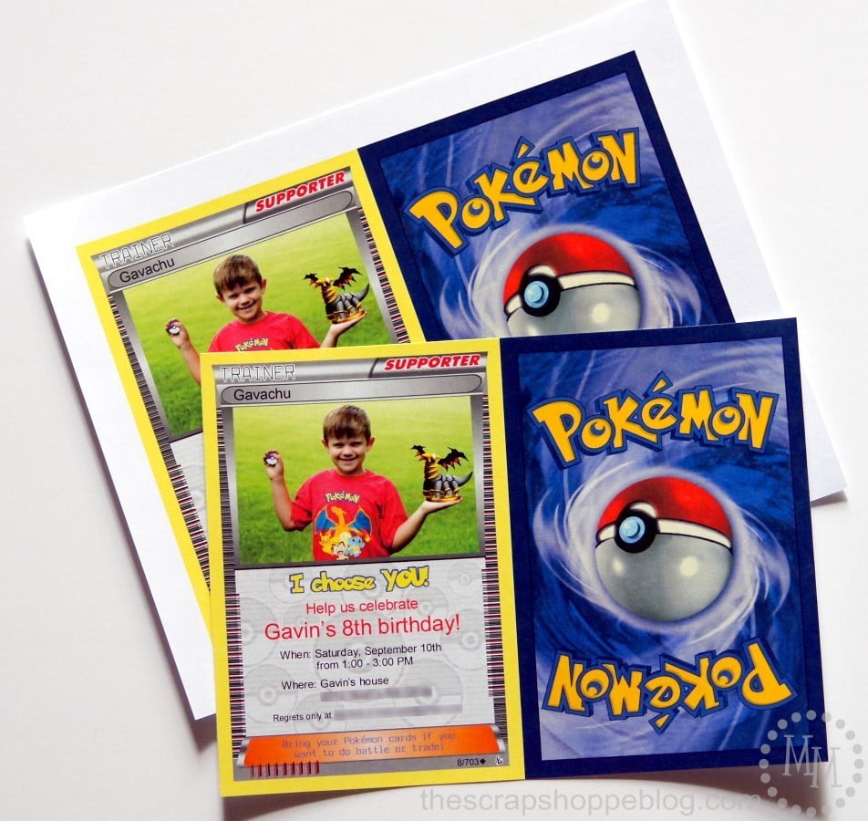 Pokemon Card Birthday Invitation - The Scrap Shoppe