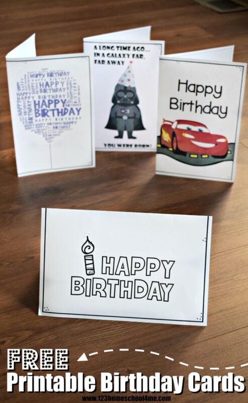 printable birthday cards science
