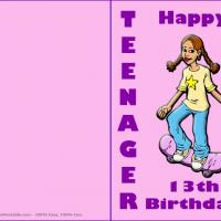 printable birthday cards teenage girl