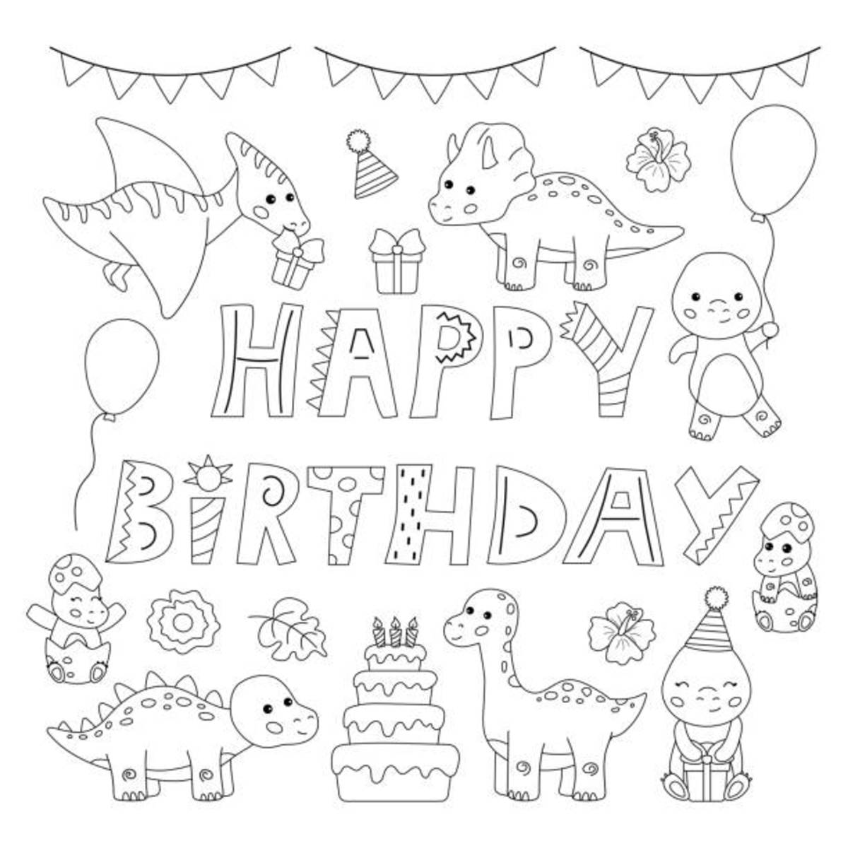 printable birthday cards that can be colored