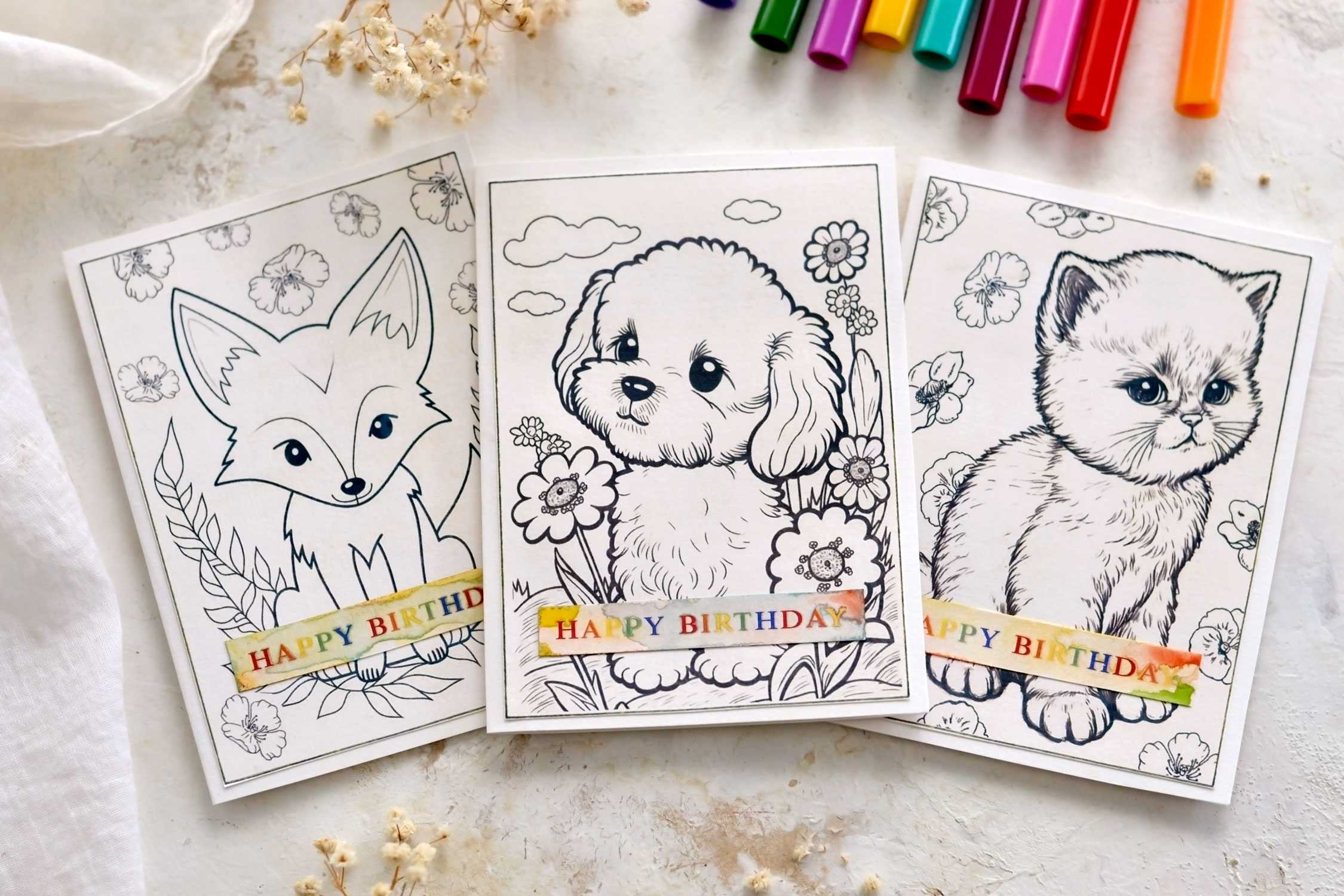 printable birthday cards that can be colored