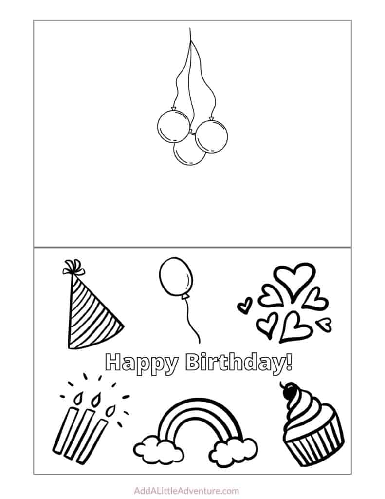 printable birthday cards that can be colored