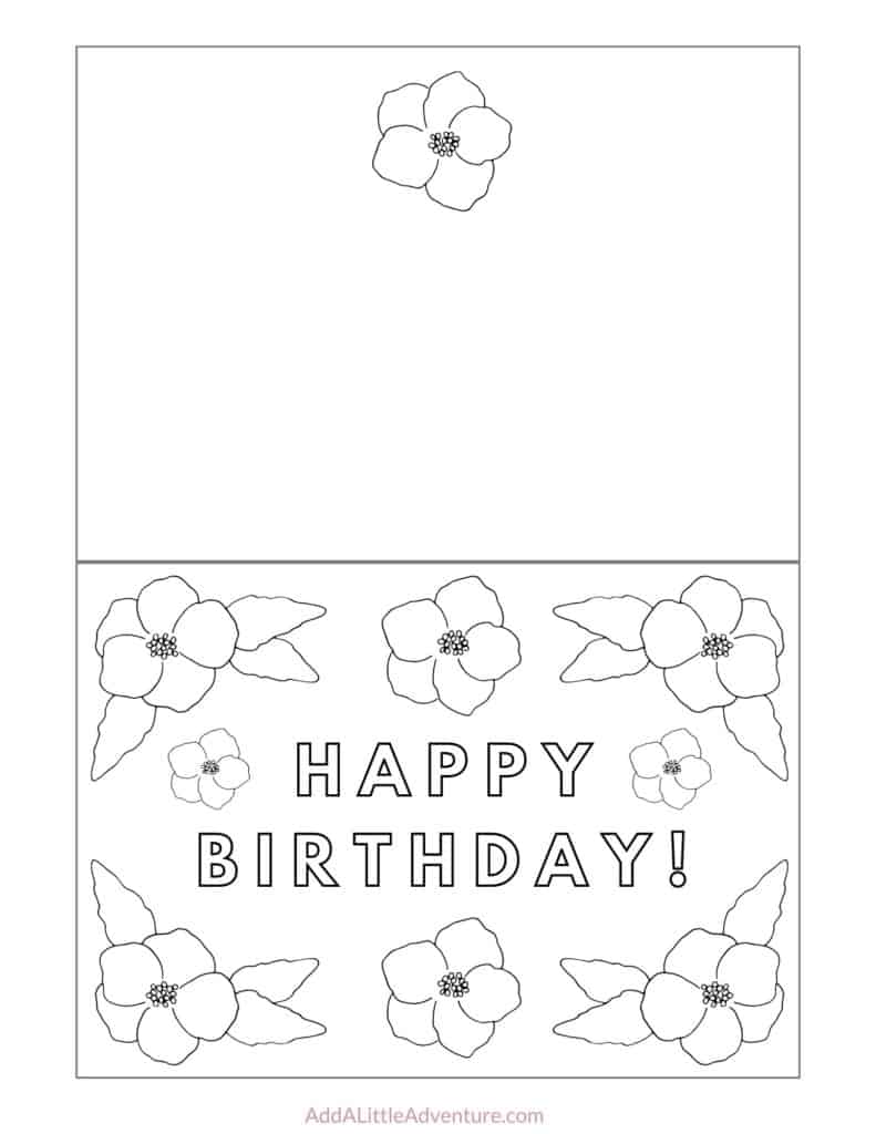 printable birthday cards that can be colored