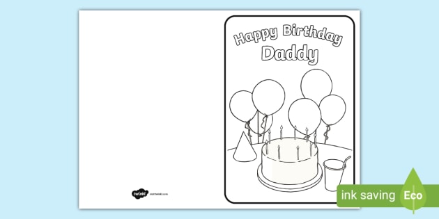 printable birthday cards to color for daddy