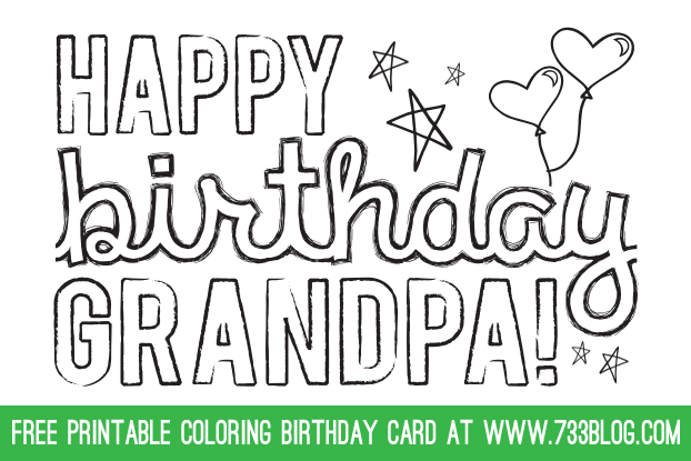 printable birthday cards to color for daddy