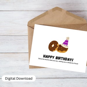 Printable Fun Pizza Birthday Card, Digital Download, Instant ...