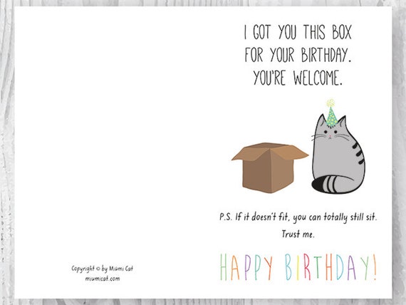printable birthday cards with cats