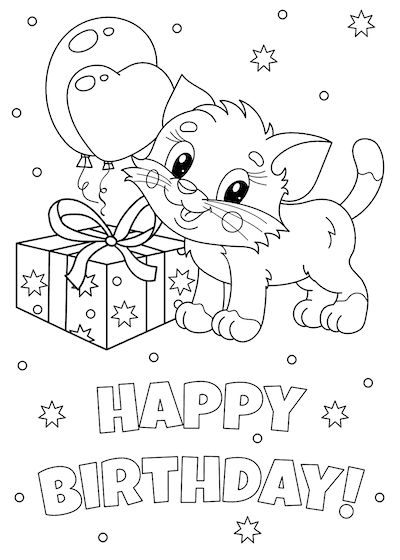 printable birthday cards with cats