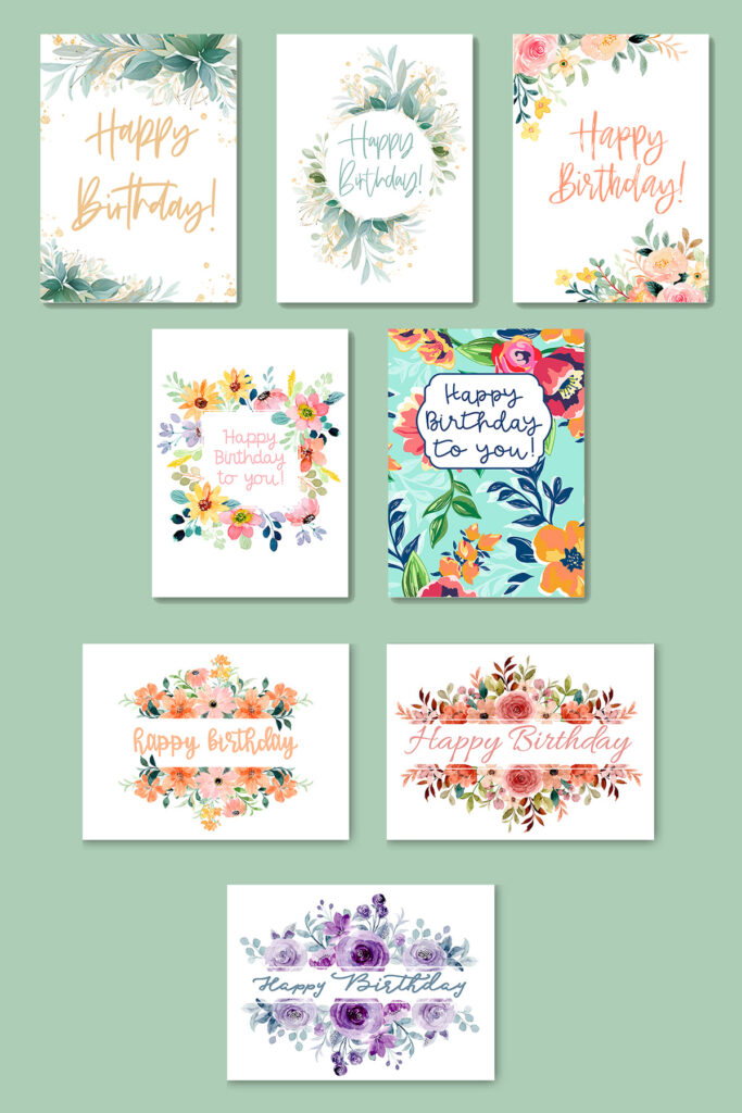 printable birthday cards with flowers