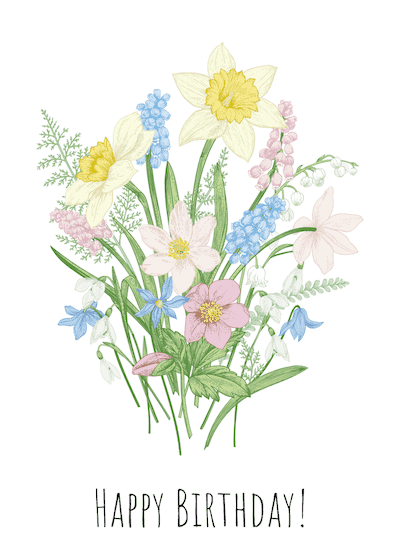printable birthday cards with flowers