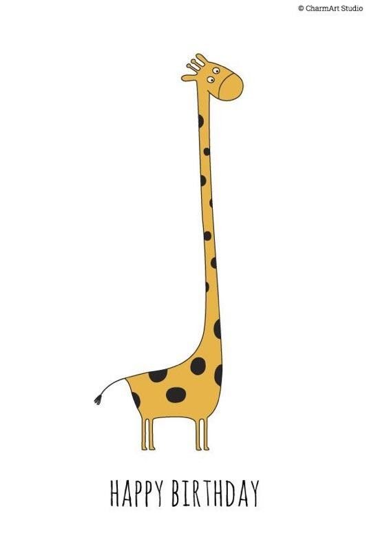 printable birthday cards with giraffes