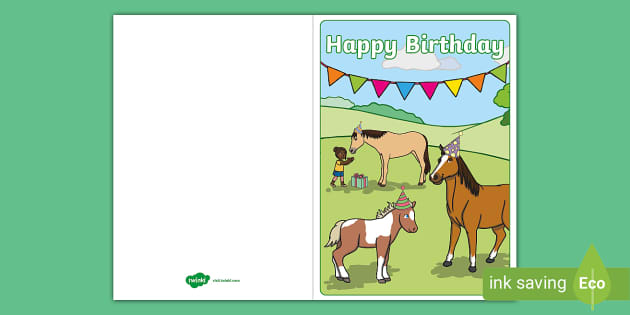 printable birthday cards with horses