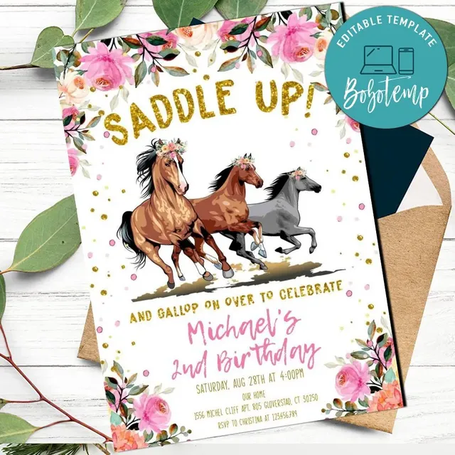printable birthday cards with horses