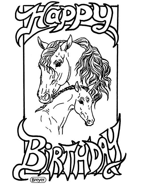 printable birthday cards with horses