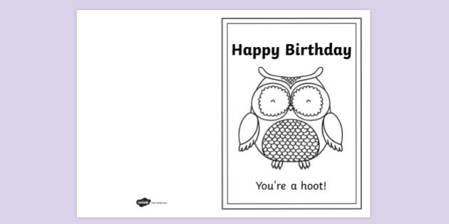 printable birthday cards with owls