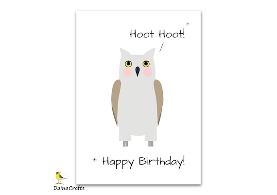 printable birthday cards with owls