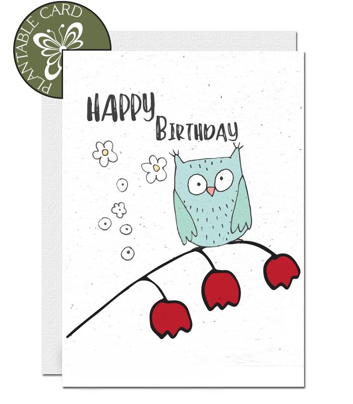 printable birthday cards with owls