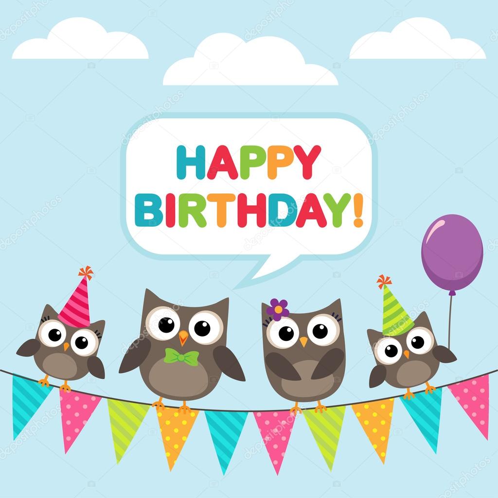 printable birthday cards with owls