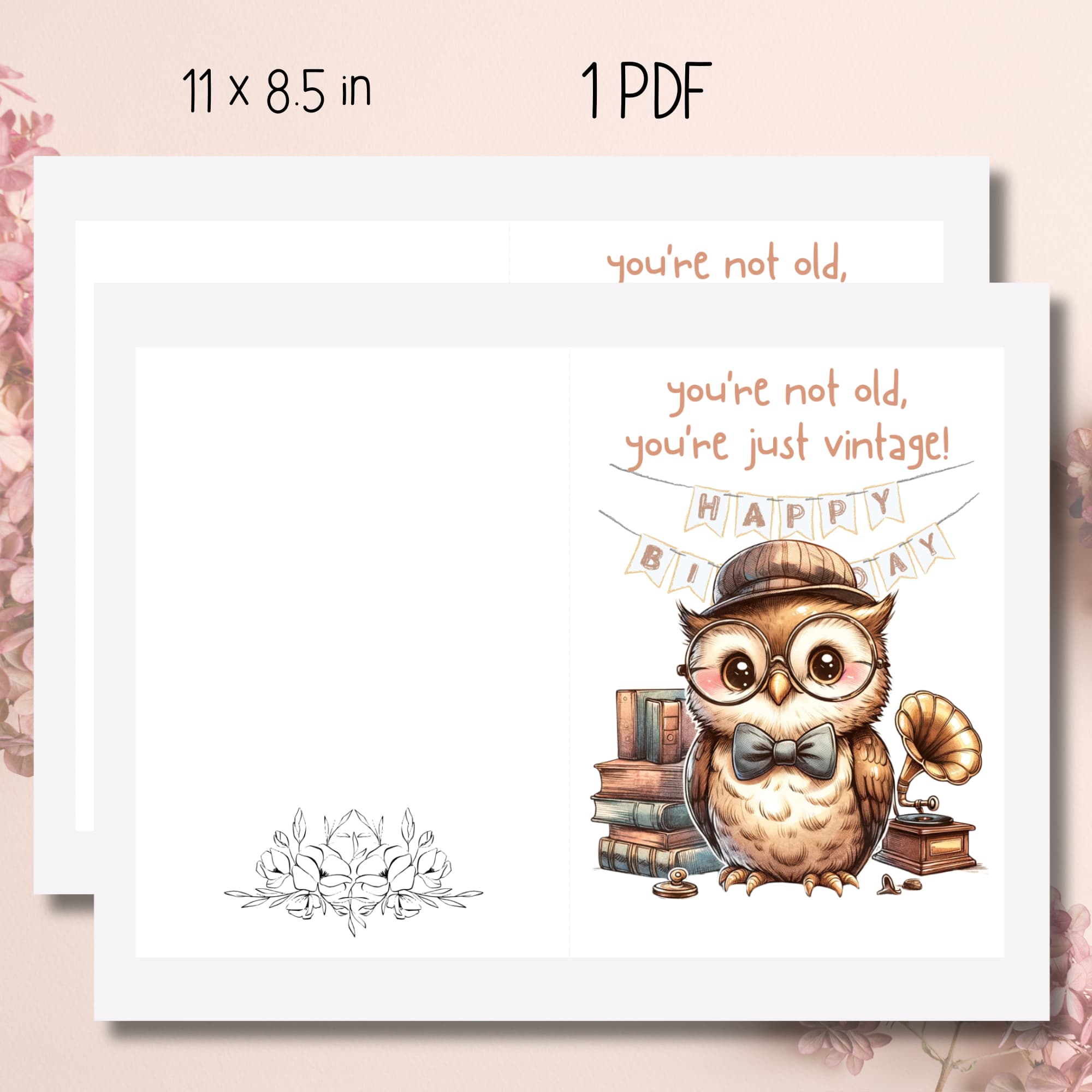 printable birthday cards with owls