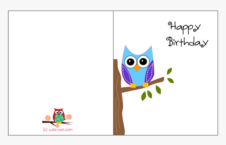 printable birthday cards with owls