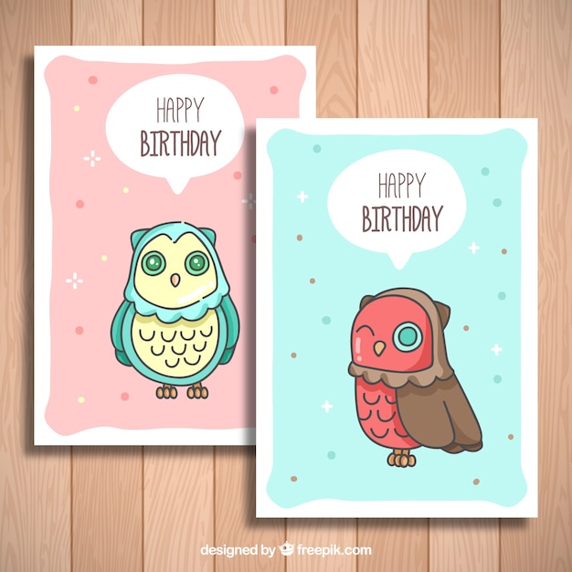 printable birthday cards with owls